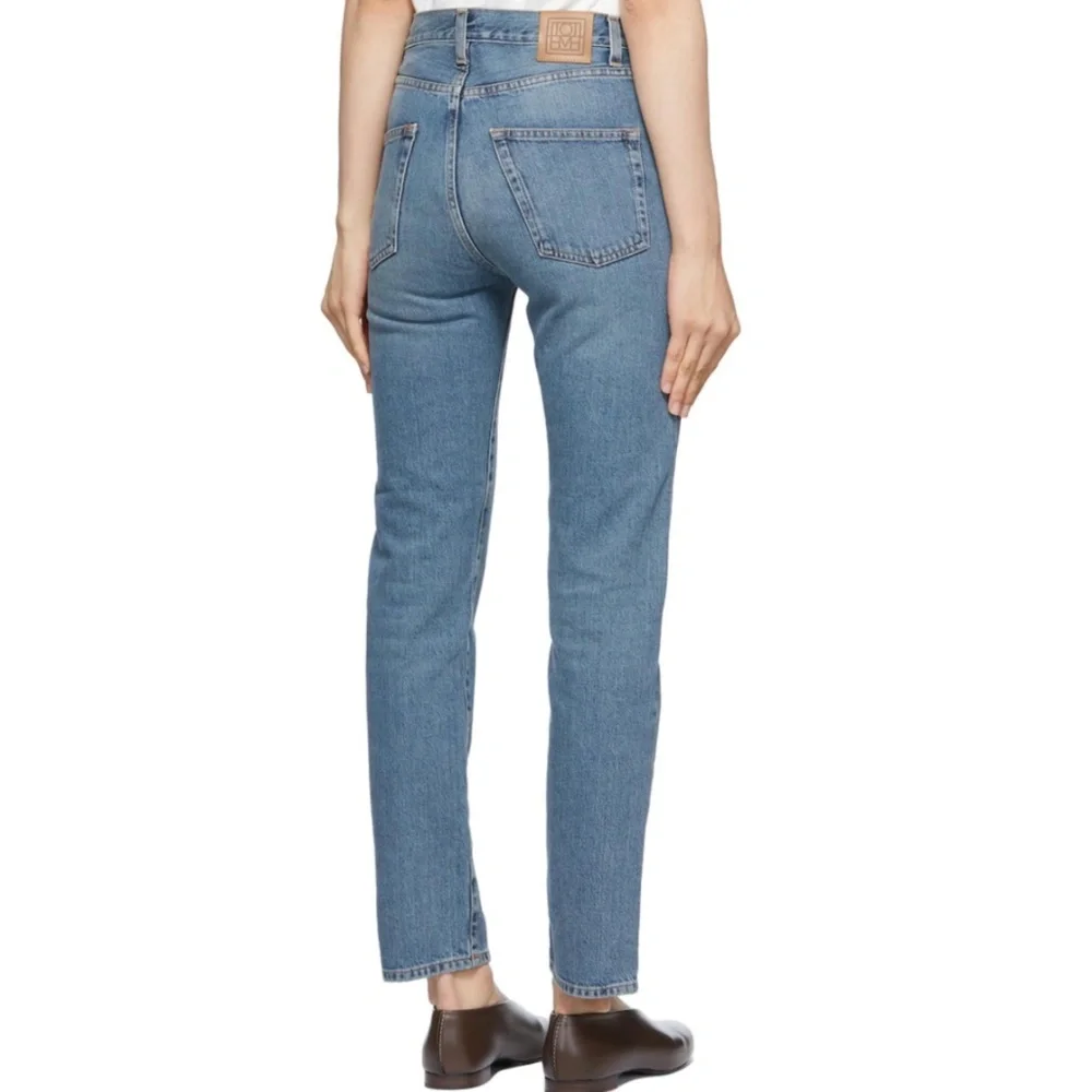 Toteme Regular Fit Slim Straight High Waist Jeans Vintage Wash 425 - Picture 2 of 10